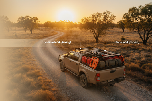 “Static vs Dynamic Roof Load: A Simple Safety Guide for Roof Platforms, Cross Bars, and Rooftop Tents (Australia)”.